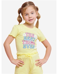 Футболка с коротким рукавом укороченная для девочки, Желтый Batik