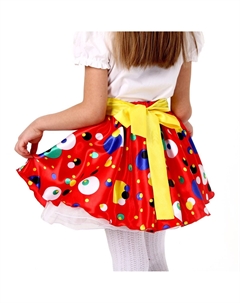 Костюм карнавальный для вечеринки, юбка красная в горох, повязка, рост 110-116 см Страна карнавалия