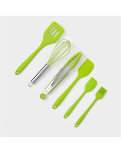 Набор кухонных принадлежностей green, 6 предметов, цвет зеленый Nobrand