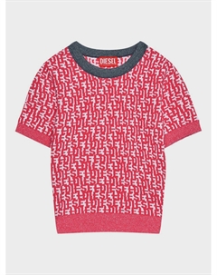 Джемпер со сплошным белым лого, розовый Diesel