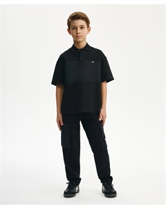 Поло с коротким рукавом для мальчика черное Gulliver