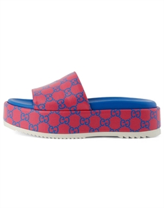 Шлепанцы женские на платформе, красный / синий Gucci