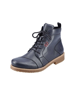 Женские ботинки на шнуровке из искусственной кожи, синий Rieker