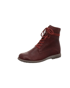 Женские ботинки Rento кожаные на шнуровке с молнией, красный Think