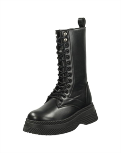 Женские ботинки кожаные высокие, черный Steve madden