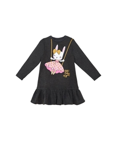 Платье с блестками в виде кролика, серый Denokids