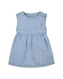 Джинсовое платье длиной до колена для младенцев и малышей, синий Calvin klein