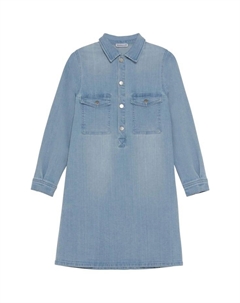 Платье джинсовое с планкой на пуговицах для детей, цвет 1 medium wash deni Manguun