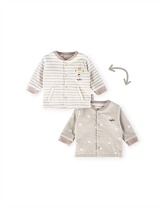 Двусторонняя куртка классическая детская для младенцев, бежевый Sigikid
