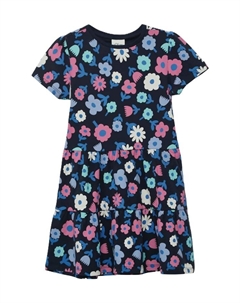 Платье с воланами и круглым вырезом для детей, синий S.oliver