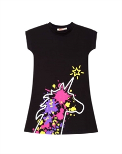 Платье «Единорог Сплэш», черный Denokids