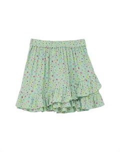 Короткая юбка-халат с цветочным принтом для детей, зеленый S.oliver