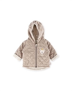 Классическая детская стеганая велюровая куртка для малышей, бежевый Sigikid
