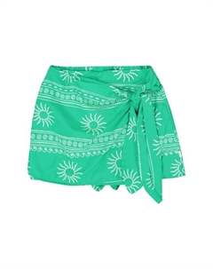 Короткая юбка-запах с завязывающимся поясом для детей, зеленый Garcia