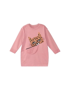 Платье с леопардовым принтом и карманом, цвет salmon Denokids