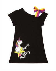 Платье юбка единорог, черный Denokids