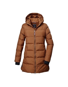 Стеганое пальто с капюшоном и воротником-стойкой для детей, коричневый Killtec