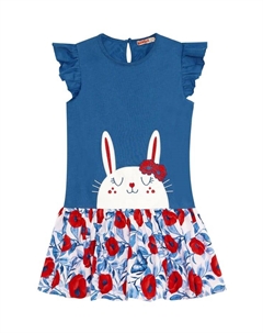 Милое платье-зайчик, синий Denokids