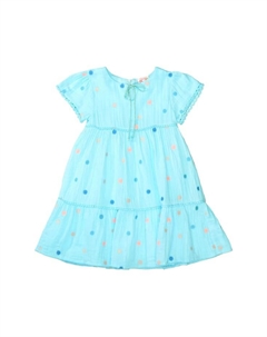 Платье-Волан с бантом из хлопка для детей, цвет 604 604 light tur Jette