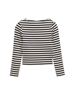 Рубашка с длинными рукавами вырезом-лодочкой и волнистым подолом для детей., черный Tom tailor