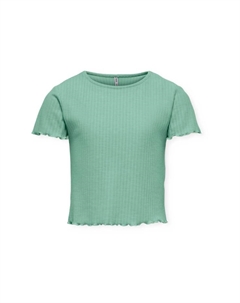 Футболка с волнистым краем в рубчик для детей, цвет 281302 birds egg Only