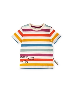 Футболка счастливый крокодил для детей, экрю Sigikid