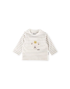 Рубашка с длинными рукавами классическая детская для младенцев, бежевый Sigikid