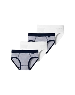 Трусы / трусы детские комплект из 4 шт. мелкий рубчик органический хлопок для мальчиков, голубой Schiesser