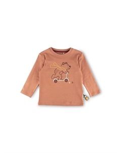 Рубашка с длинными рукавами зимние животные для детей, коричневый Sigikid