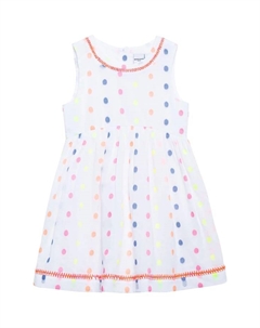 Платье-Рубашка из хлопка для детей, белый Manguun