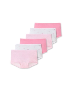 Короткие трусики детские для девочек упаковка из 6 пар 95/5 органический хлопок, мультиколор Schiesser