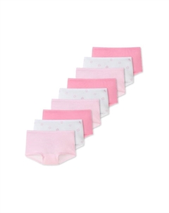 Короткие трусы 9 пар в упаковке для девочек 95/5 органический хлопок, мультиколор Schiesser
