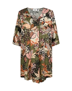Платье с цветочным принтом оливкового/розового цвета, мультиколор Elanza
