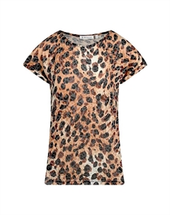 Рубашка с леопардовым узором в черном/бежевом цвете, мультиколор Bicalla