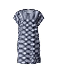 Ночная рубашка с короткими рукавами длина 90 см заземленная ночь, синий Calida