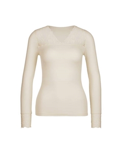 Рубашка с длинными рукавами из шерсти-шелка шелковистая шерсть гламур, бежевый Calida