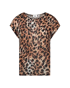 Рубашка с леопардовым узором в черном/бежевом цвете, мультиколор Elanza