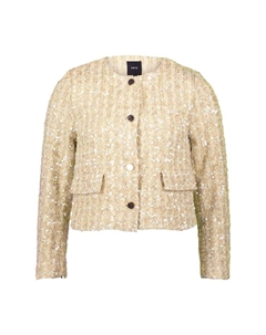 Куртка-Коробка с пайетками, бежевый Zero