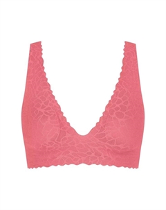Кружевной бюстгальтер без косточек кружевной однотонный, розовый Sloggi