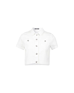 Джинсовая куртка с отложным воротником, белый Zero