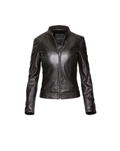 Кожаная куртка с воротником-стойкой bulady-142, черный Bugatti