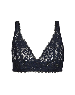 Кружевной бюстгальтер без косточек натуральное комфортное кружево, синий Calida