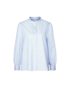 Блузка с воротником-стойкой черная роза, голубой Seidensticker