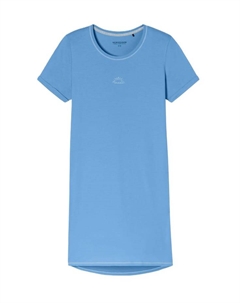 Повседневная базовая ночная рубашка из хлопка с коротким рукавом, голубой Schiesser