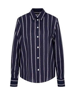 Рубашка блузка блузка воротник, синий Seidensticker