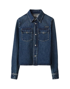 Рубашка женская синяя Miu miu