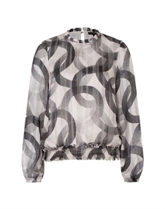 Рубашка блузка "мерцающая" оборки воротник стойка, цвет 2031 modern circl More&more