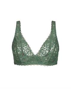 Кружевной бюстгальтер без косточек натуральное комфортное кружево, цвет laurel green Calida