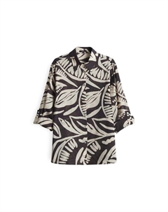 Блузка рубашка планка с пуговицами, коричневый Opus