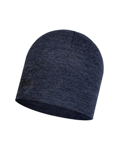 Шерстяная шапка-бини с меланжевым принтом логотипа, цвет 779- melange night Buff